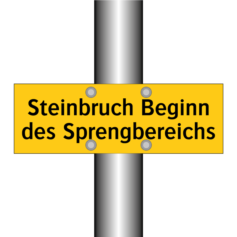 Steinbruch Beginn des Sprengbereichs