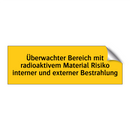 Überwachter Bereich mit radioaktivem Material Risiko interner und externer Bestrahlung