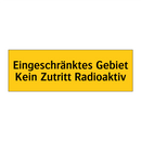Eingeschränktes Gebiet Kein Zutritt Radioaktiv