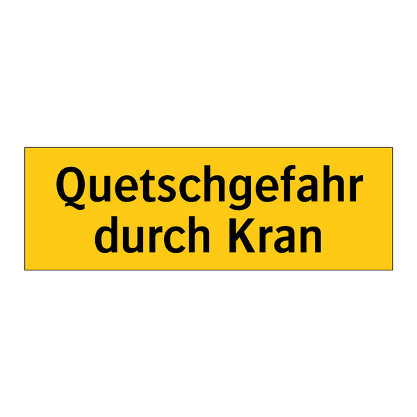 Quetschgefahr durch Kran