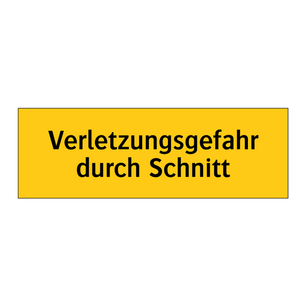 Verletzungsgefahr durch Schnitt