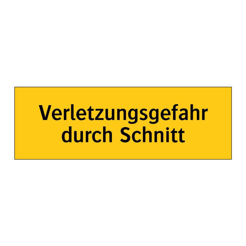 Verletzungsgefahr durch Schnitt