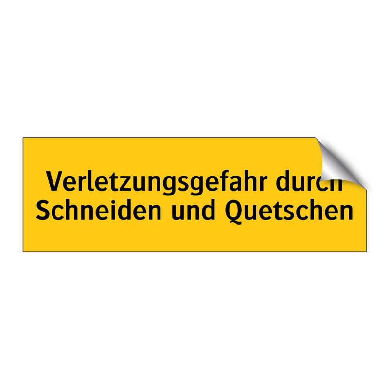 Verletzungsgefahr durch Schneiden und Quetschen