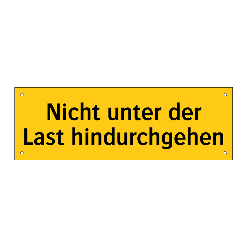 Nicht unter der Last hindurchgehen