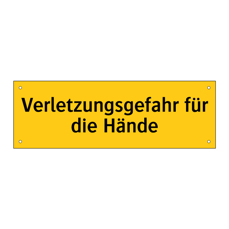 Verletzungsgefahr für die Hände