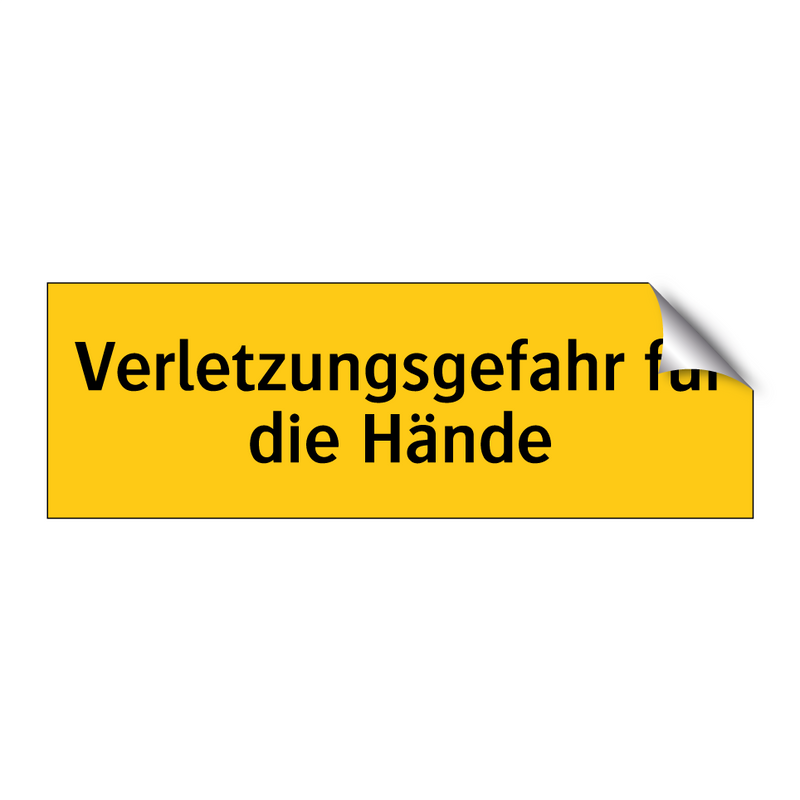 Verletzungsgefahr für die Hände
