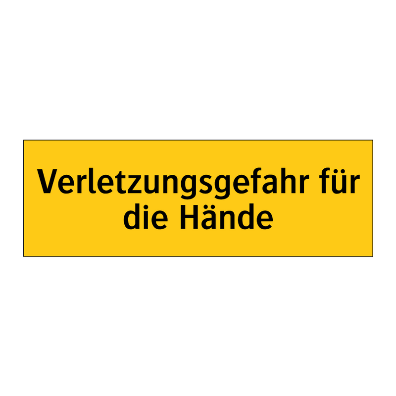 Verletzungsgefahr für die Hände