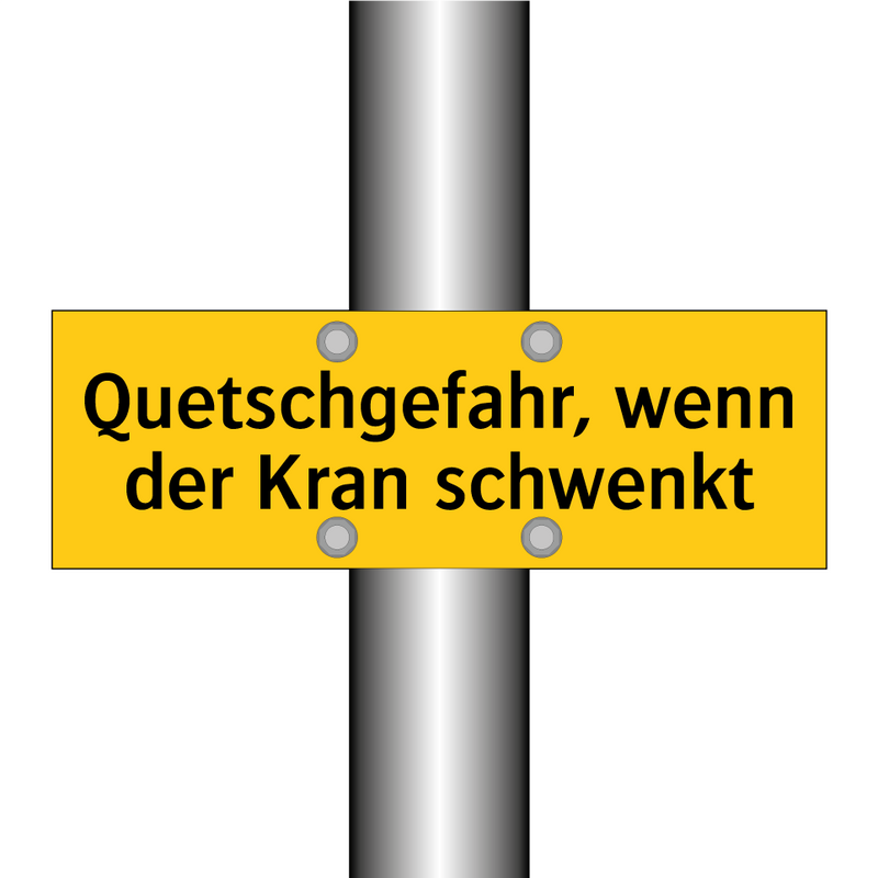 Quetschgefahr, wenn der Kran schwenkt