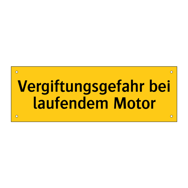 Vergiftungsgefahr bei laufendem Motor