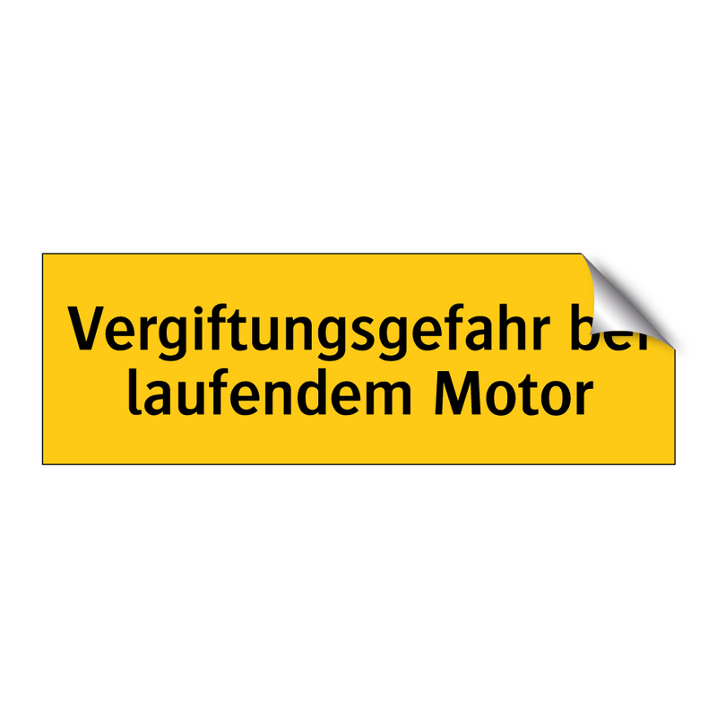 Vergiftungsgefahr bei laufendem Motor