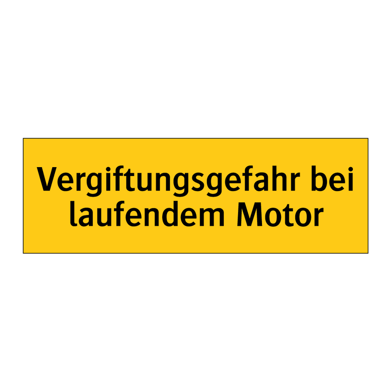 Vergiftungsgefahr bei laufendem Motor