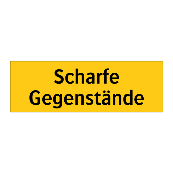 Scharfe Gegenstände