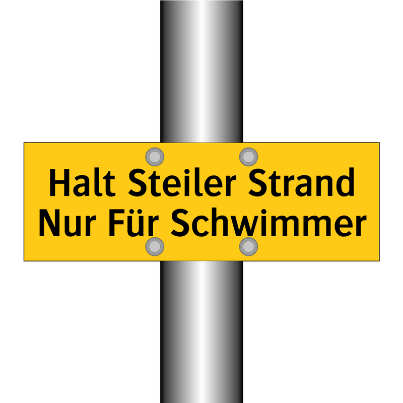 Halt Steiler Strand Nur Für Schwimmer