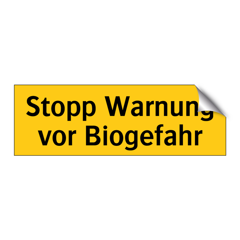 Stopp Warnung vor Biogefahr