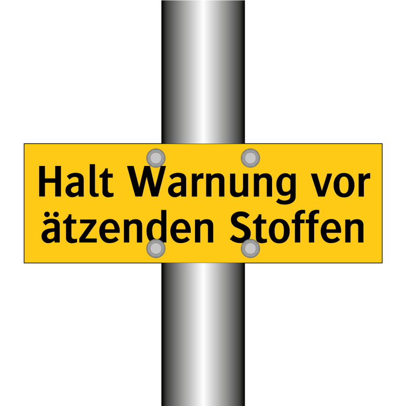 Halt Warnung vor ätzenden Stoffen