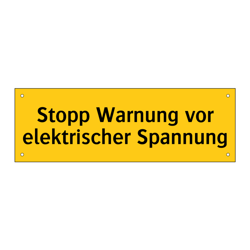 Stopp Warnung vor elektrischer Spannung