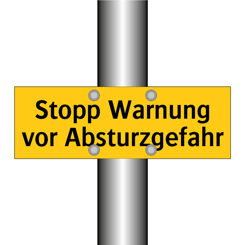 Stopp Warnung vor Absturzgefahr