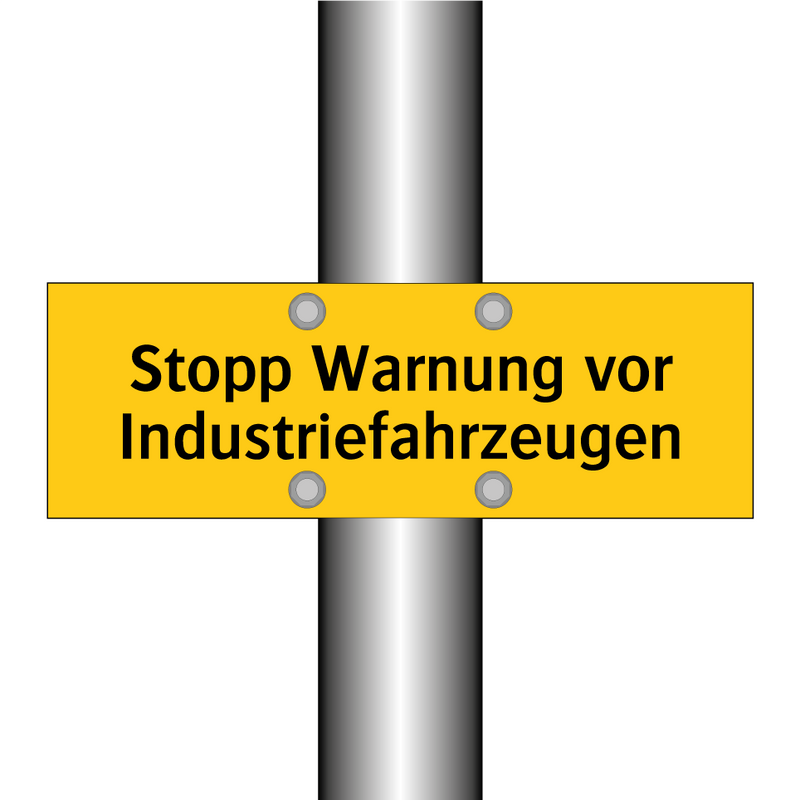 Stopp Warnung vor Industriefahrzeugen