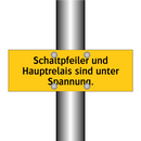 Schaltpfeiler und Hauptrelais sind unter Spannung.