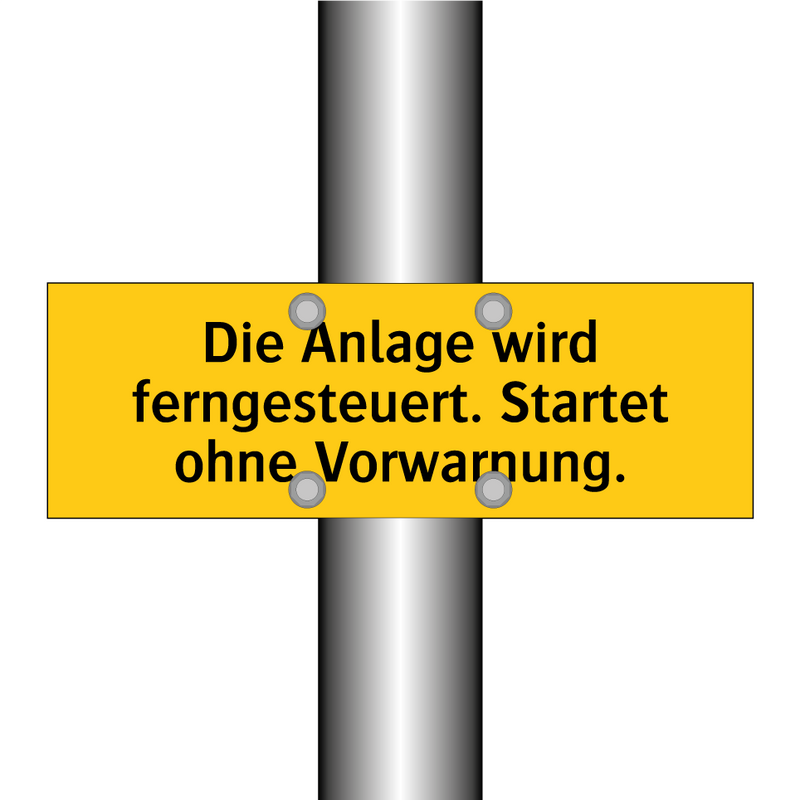 Die Anlage wird ferngesteuert. Startet ohne Vorwarnung.