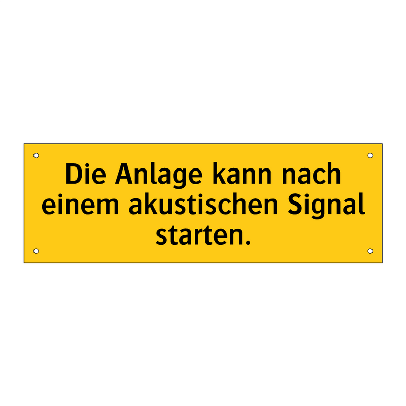 Die Anlage kann nach einem akustischen Signal starten.