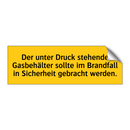 Der unter Druck stehende Gasbehälter sollte im Brandfall in Sicherheit gebracht werden.