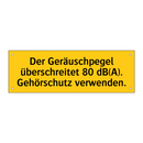Der Geräuschpegel überschreitet 80 dB(A). Gehörschutz verwenden.