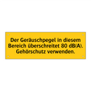 Der Geräuschpegel in diesem Bereich überschreitet 80 dB(A). Gehörschutz verwenden.