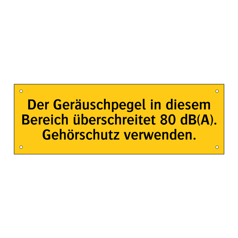 Der Geräuschpegel in diesem Bereich überschreitet 80 dB(A). Gehörschutz verwenden.