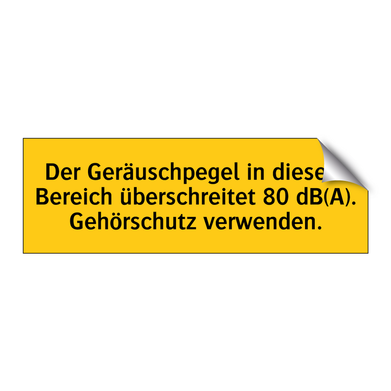 Der Geräuschpegel in diesem Bereich überschreitet 80 dB(A). Gehörschutz verwenden.