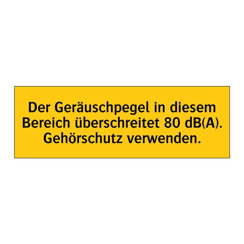 Der Geräuschpegel in diesem Bereich überschreitet 80 dB(A). Gehörschutz verwenden.