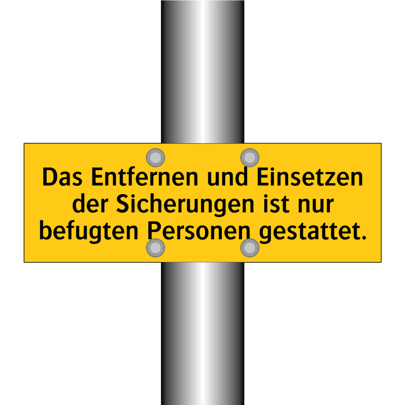 Das Entfernen und Einsetzen der Sicherungen ist nur befugten Personen gestattet.