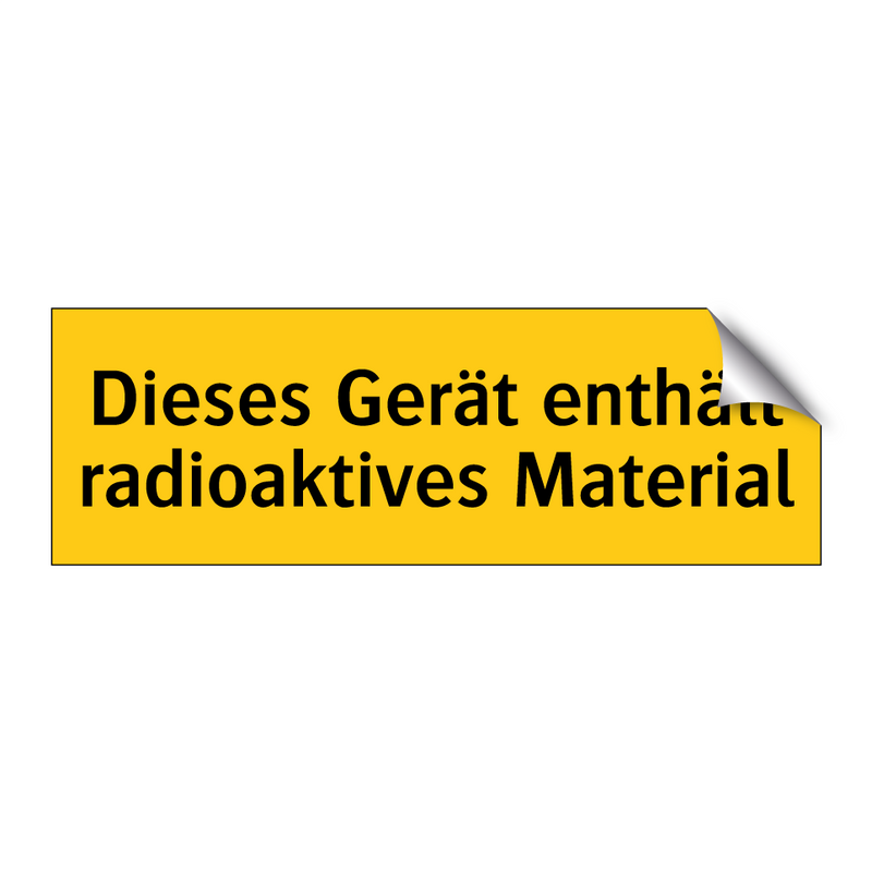 Dieses Gerät enthält radioaktives Material