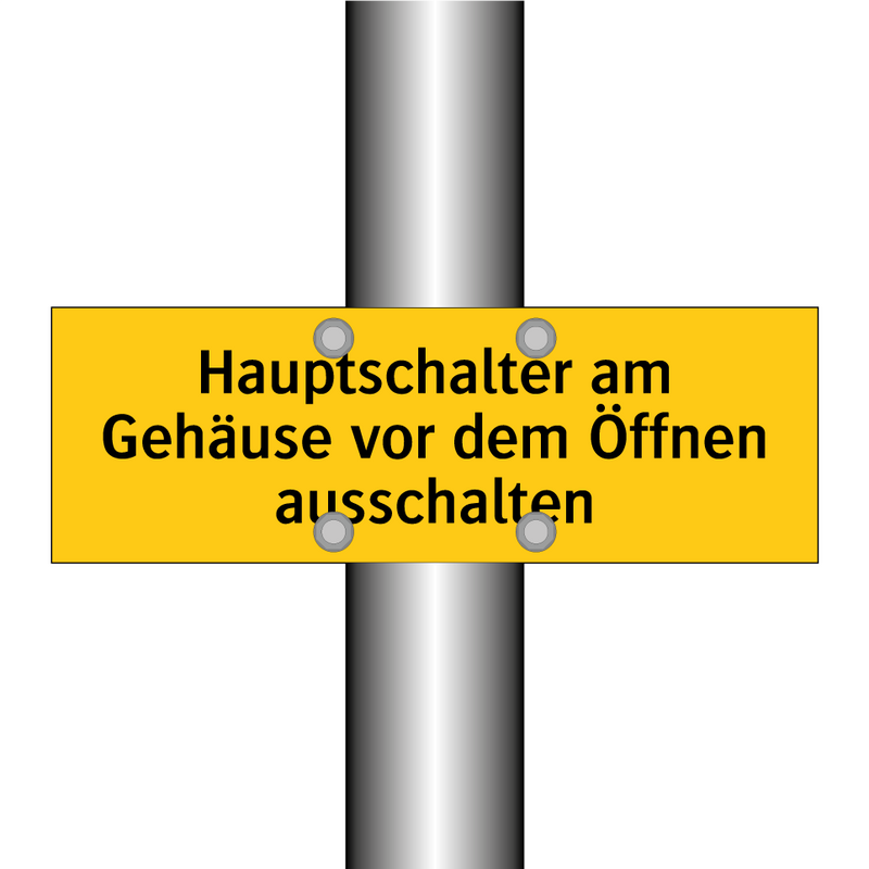 Hauptschalter am Gehäuse vor dem Öffnen ausschalten