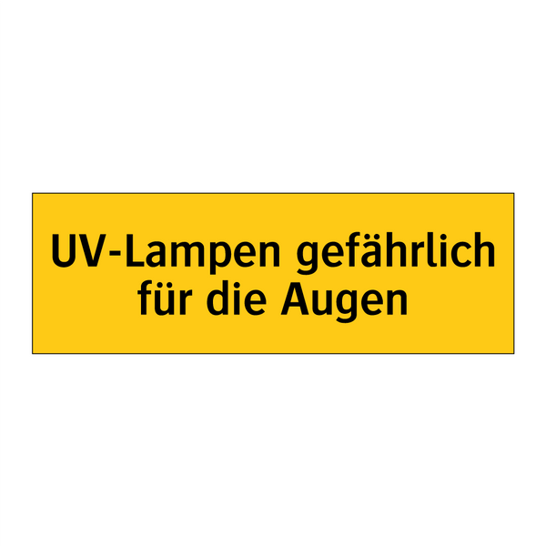 UV-Lampen gefährlich für die Augen