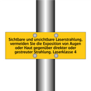 Sichtbare und unsichtbare Laserstrahlung, vermeiden Sie die Exposition von Augen oder Haut gegenüber direkter oder gestreuter Strahlung. Laserklasse 4
