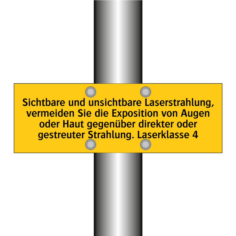 Sichtbare und unsichtbare Laserstrahlung, vermeiden Sie die Exposition von Augen oder Haut gegenüber direkter oder gestreuter Strahlung. Laserklasse 4