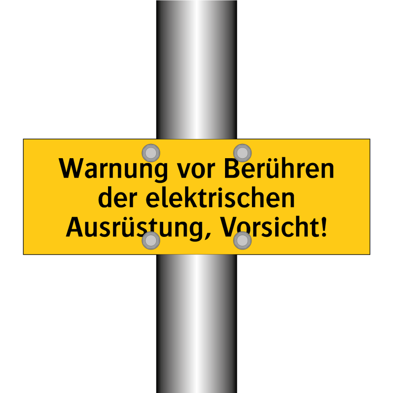 Warnung vor Berühren der elektrischen Ausrüstung, Vorsicht!