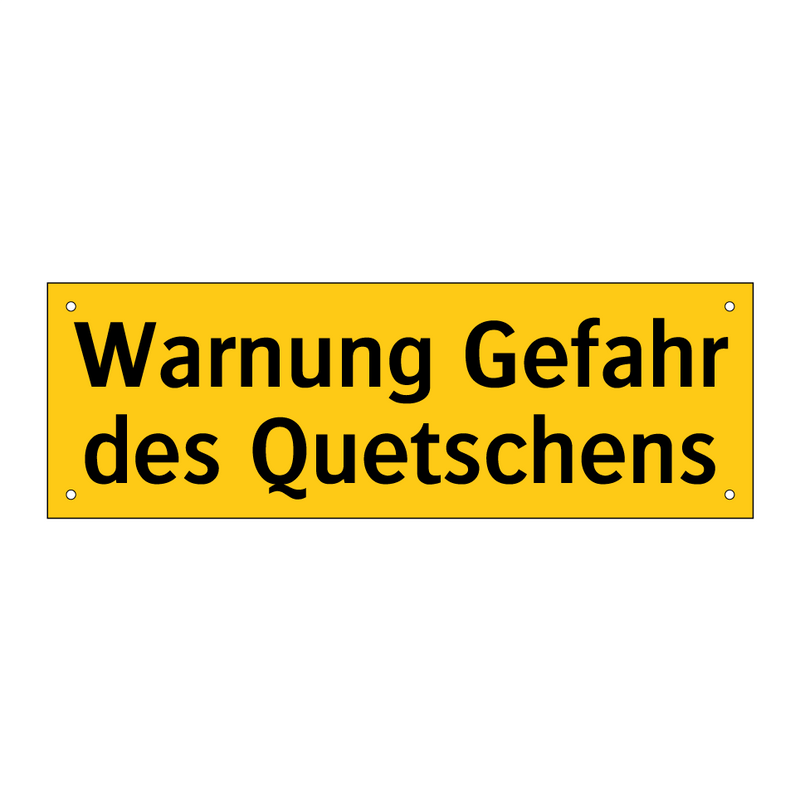 Warnung Gefahr des Quetschens
