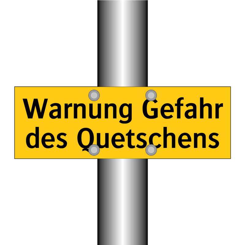 Warnung Gefahr des Quetschens