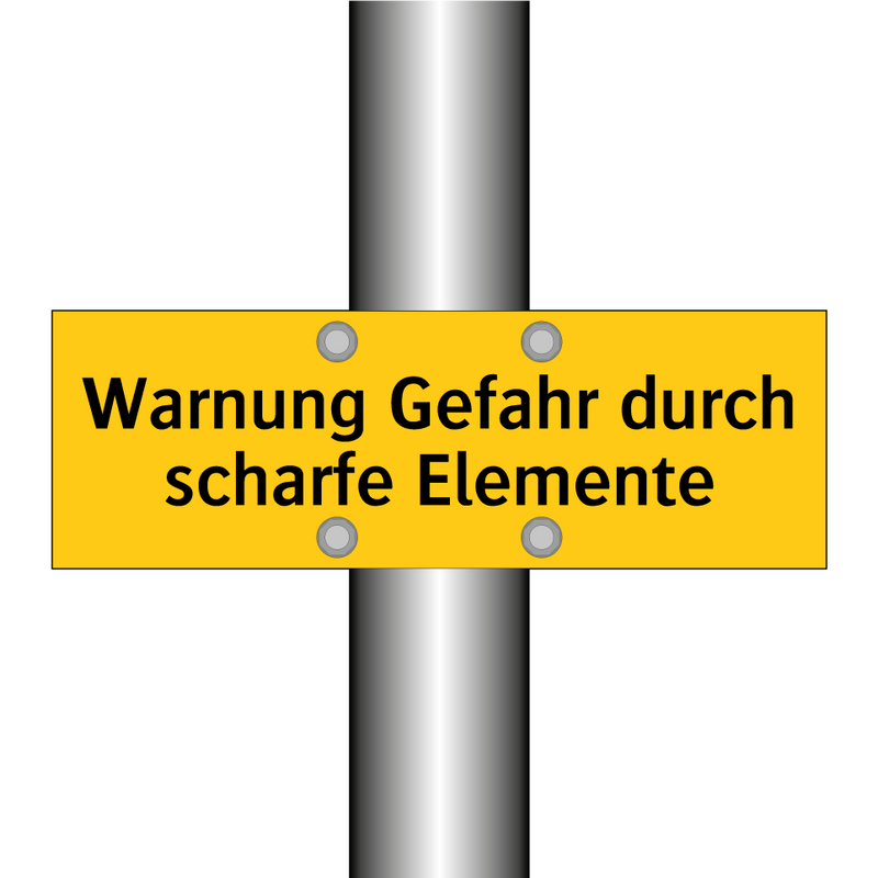 Warnung Gefahr durch scharfe Elemente