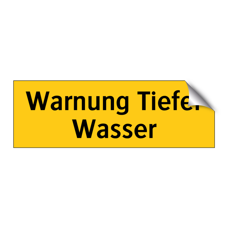 Warnung Tiefer Wasser