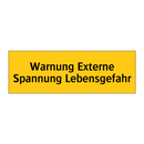 Warnung Externe Spannung Lebensgefahr