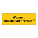 Warnung Entzündbarer Feststoff