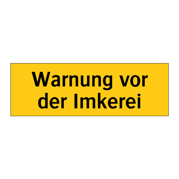 Warnung vor der Imkerei