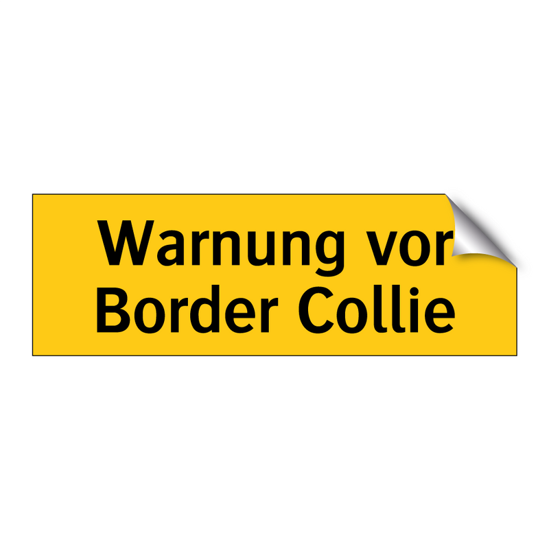 Warnung vor Border Collie