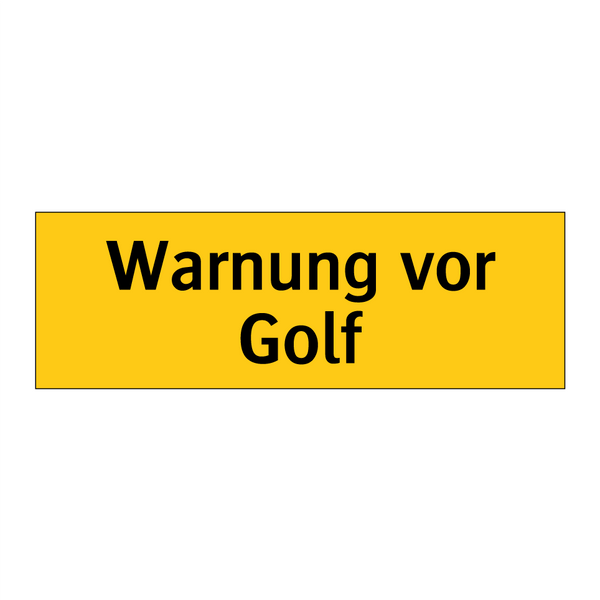 Warnung vor Golf