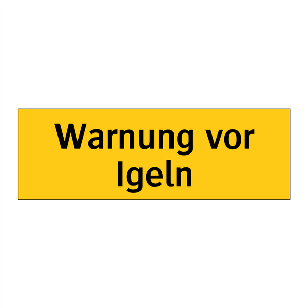 Warnung vor Igeln