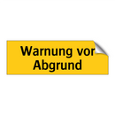 Warnung vor Abgrund