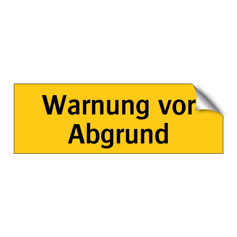 Warnung vor Abgrund